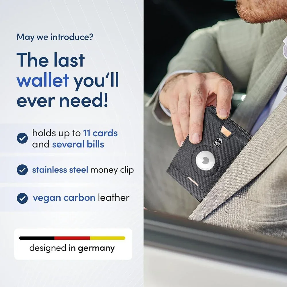AirTag* Wallet Men's Wallet with Money Clip Air Tag Wallet Card Holder